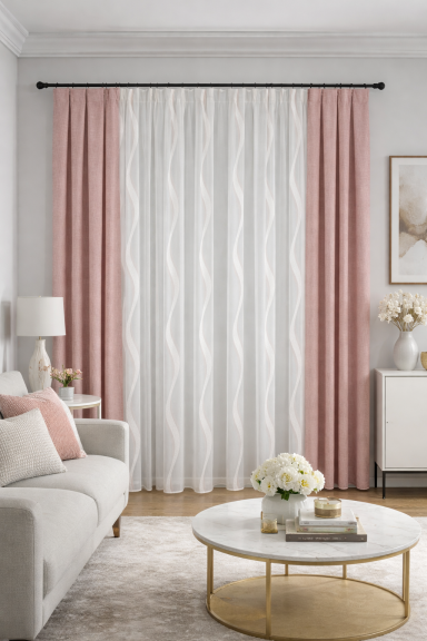 visillo y caídas en barra